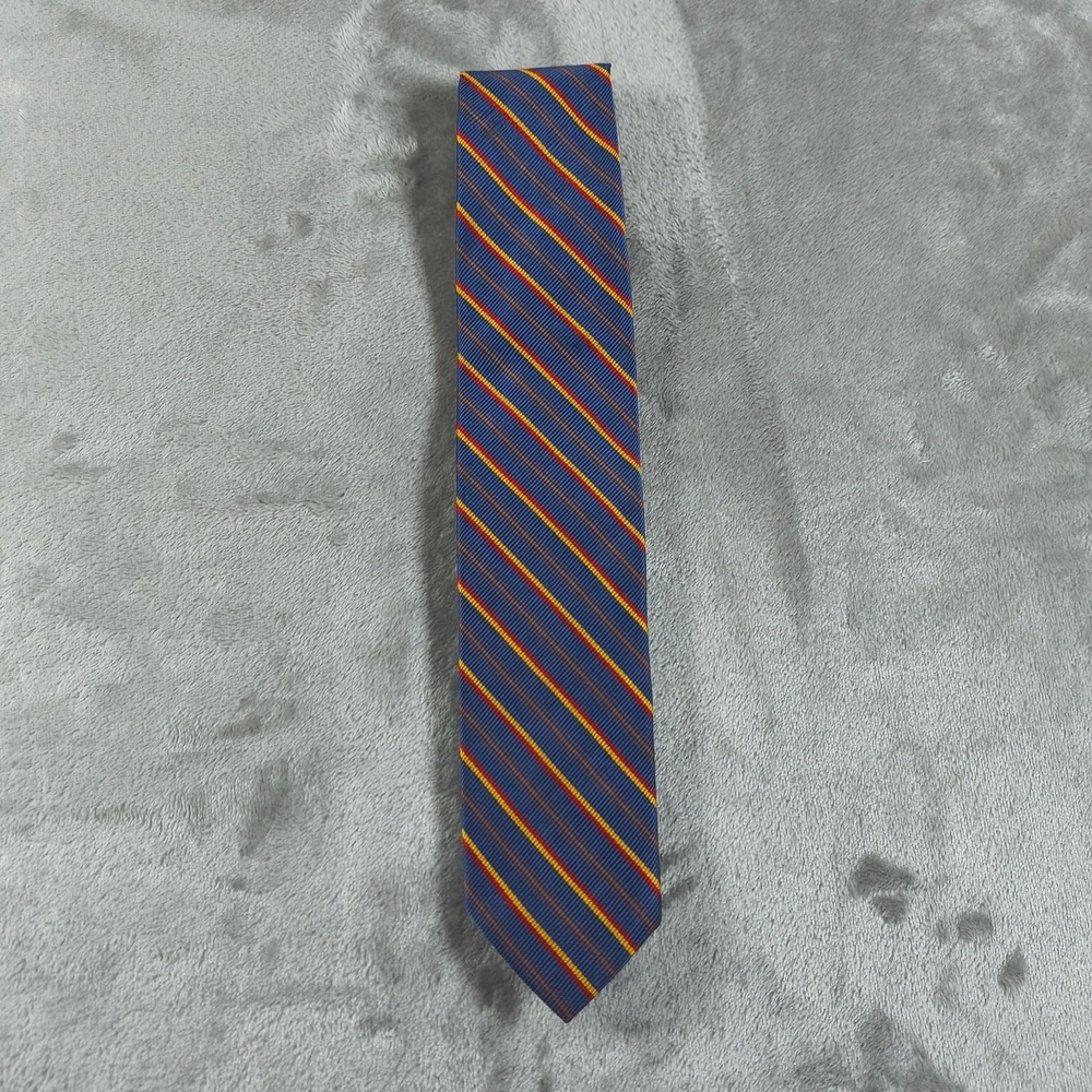 Vintage Chaps Ralph Lauren Tie Men 54.5x2.75 Blue Red Striped Old Money Colorful